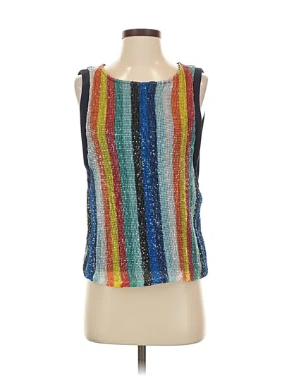 Pre-owned Eva Franco Sleeveless Top Blue Square Neckline Tops