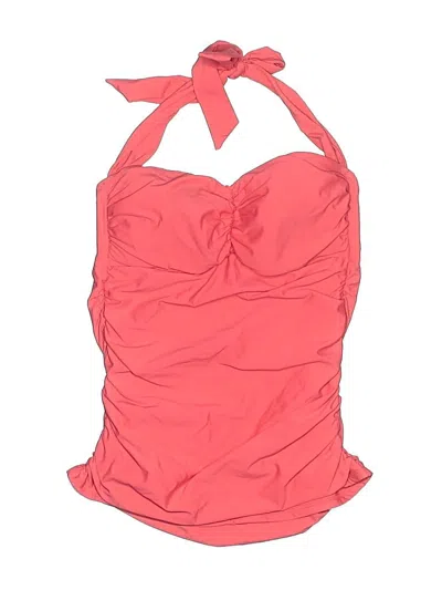 Pre-owned Helen Jon Swimsuit Top Pink Solid Pattern Swimwear