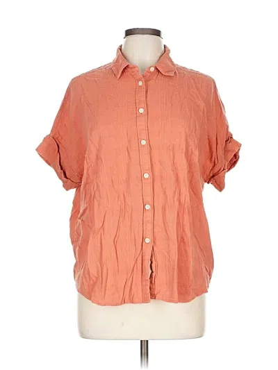 Pre-owned Madewell Short Sleeve Blouse In Orange