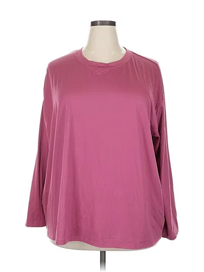 Pre-owned Livi 3/4 Sleeve T-shirt In Burgundy
