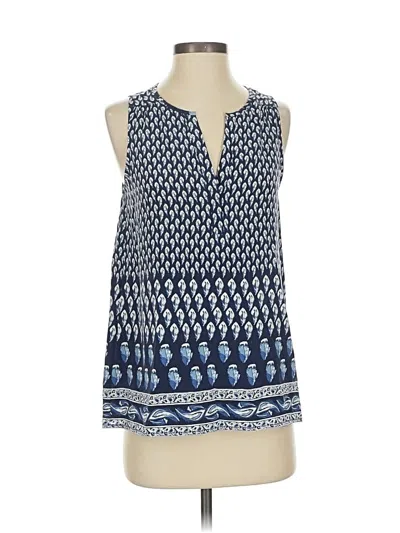 Pre-owned Joie Sleeveless Silk Top Blue Halter Neckline Tops