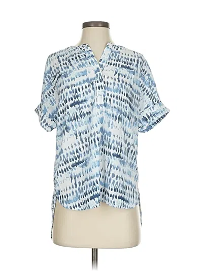 Pre-owned Chico's Short Sleeve Blouse In Blue