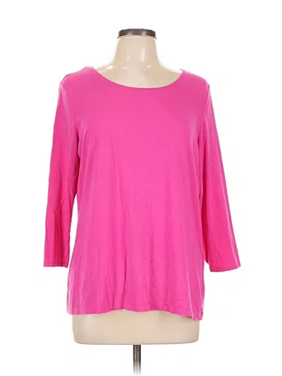 Pre-owned Chico's 3/4 Sleeve T-shirt In Pink