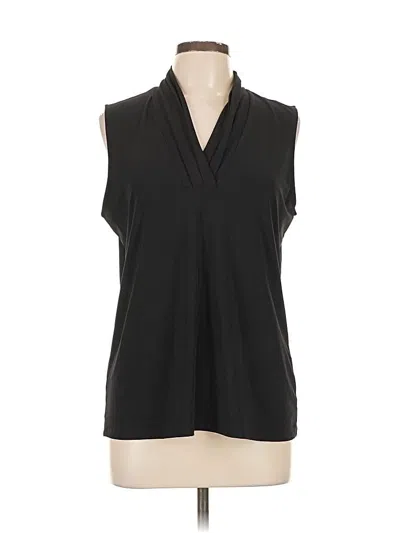 Pre-owned Anne Klein Sleeveless Blouse In Black