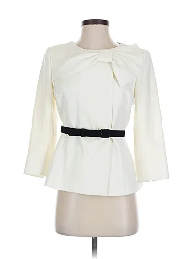 Pre-owned Tahari By Asl 3/4 Sleeve Blouse In White