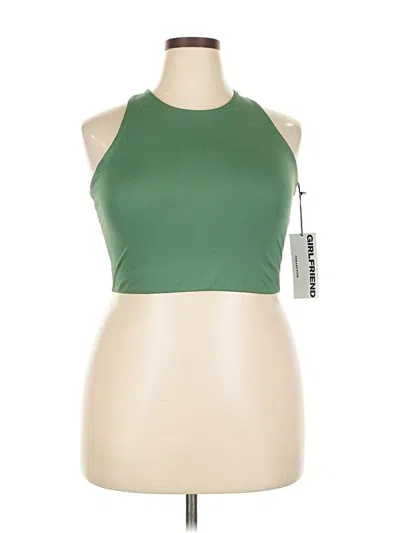 Pre-owned Girlfriend Collective Tank Top Green Halter Neckline Tops