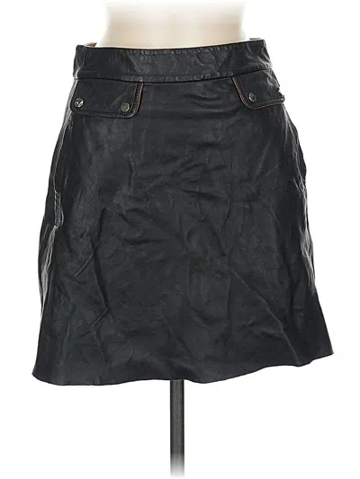 Pre-owned Zara Faux Leather Skirt In Black