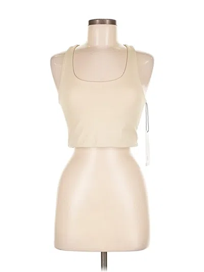 Pre-owned Girlfriend Collective Tank Top Tan Halter Neckline Tops In Brown