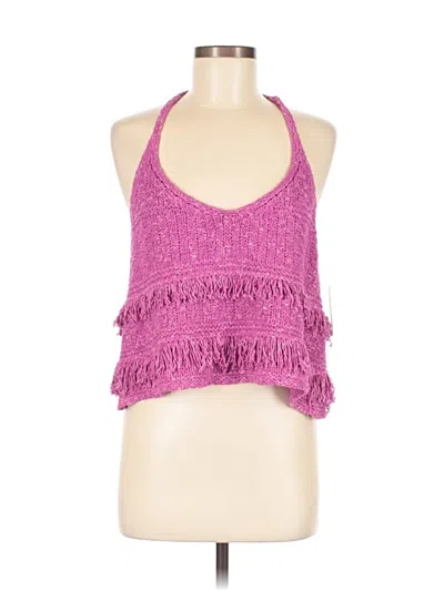 Pre-owned Pilcro Sleeveless Top Pink Halter Neckline Tops