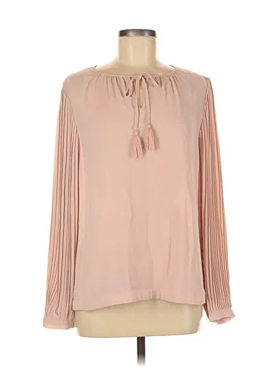 Pre-owned Marled By Reunited Long Sleeve Blouse In Pink