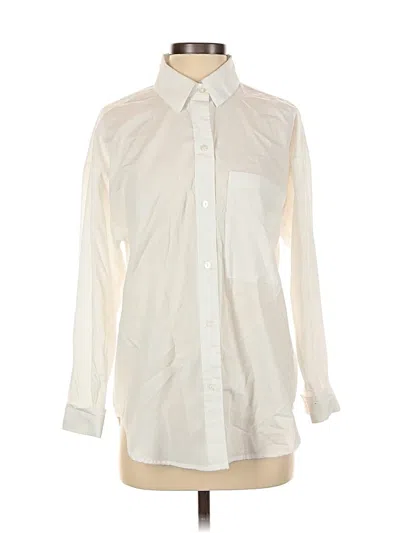 Pre-owned Abercrombie & Fitch Long Sleeve Button Down Shirt In White