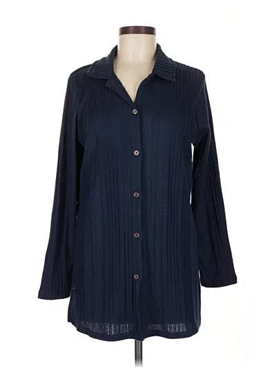 Pre-owned Cuddl Duds Cardigan Sweater In Blue