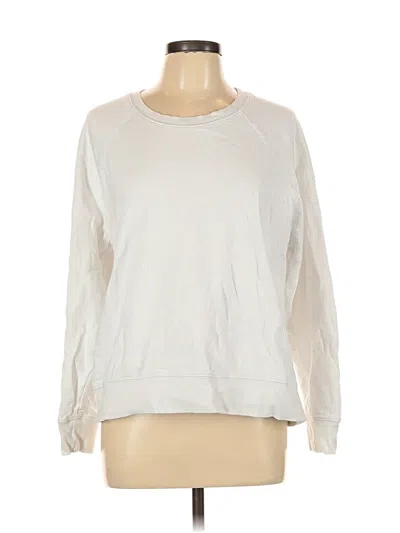 Pre-owned Athleta Long Sleeve T-shirt In White