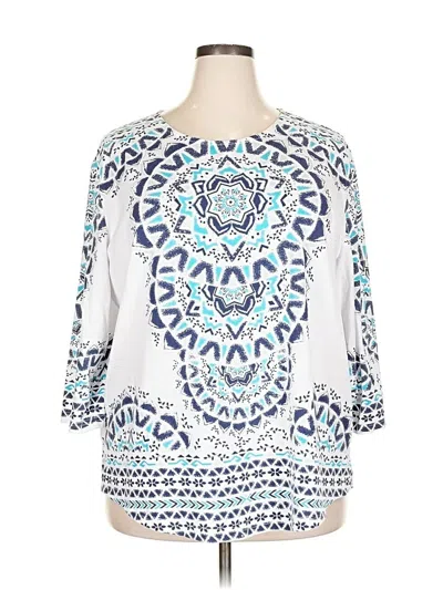 Pre-owned Links 3/4 Sleeve Blouse In White