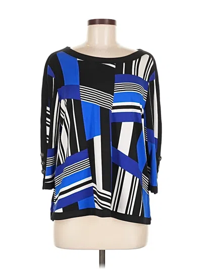 Alfred Dunner 3/4 Sleeve Blouse In Blue