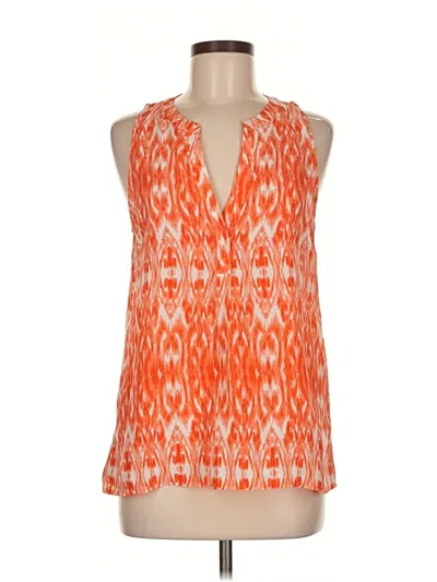 Pre-owned Joie Sleeveless Silk Top Orange Halter Neckline Tops
