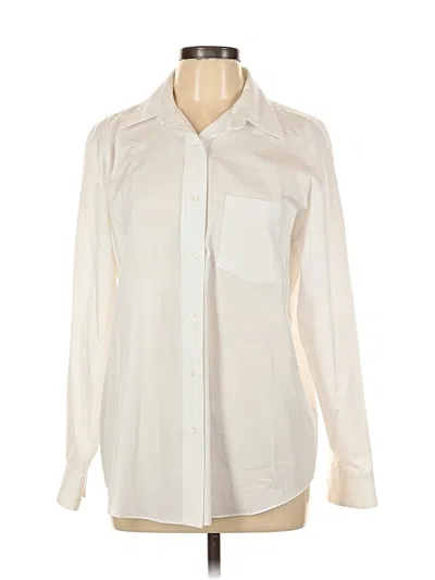 Pre-owned Foxcroft Long Sleeve Blouse In White