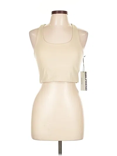 Pre-owned Girlfriend Collective Tank Top Tan Halter Neckline Tops In Brown