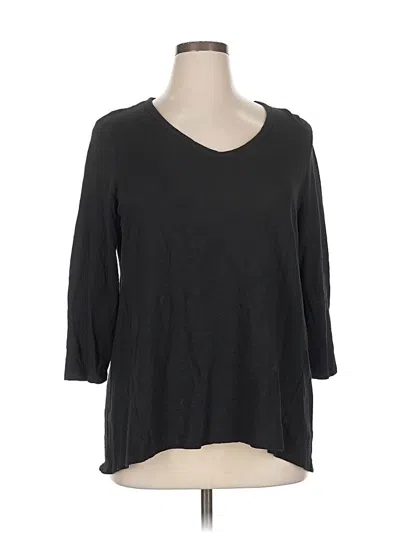 Pre-owned Chico's 3/4 Sleeve T-shirt In Black