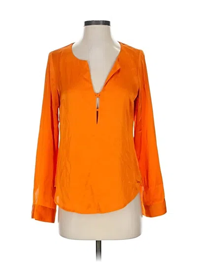 Pre-owned Express Long Sleeve Blouse In Orange