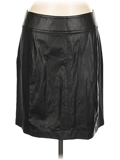 Pre-owned Cabi Faux Leather Skirt In Black