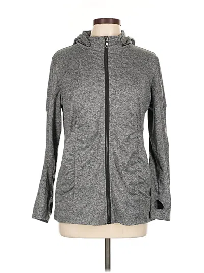Pre-owned Assorted Brands Zip Up Hoodie In Gray