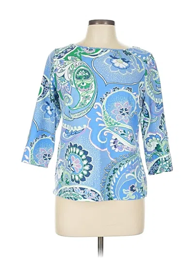 Pre-owned Talbots 3/4 Sleeve T-shirt In Blue