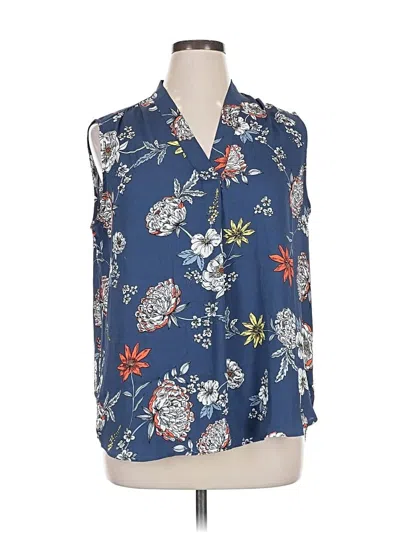 Pre-owned Jones New York Sleeveless Blouse In Blue