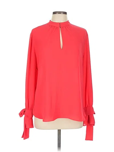 Pre-owned Ann Taylor Long Sleeve Blouse In Red