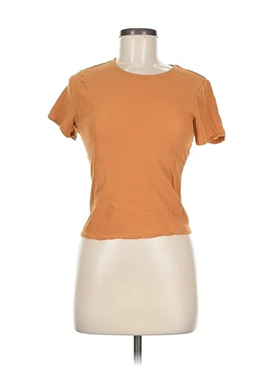 Pre-owned Good American Short Sleeve T-shirt In Brown