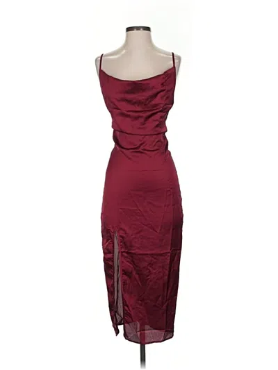Pre-owned Prettylittlething Cocktail Dress In Burgundy