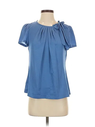 Pre-owned Ann Taylor Short Sleeve Blouse In Blue