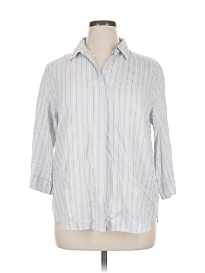 Pre-owned Uniqlo 3/4 Sleeve Button Down Shirt In Silver