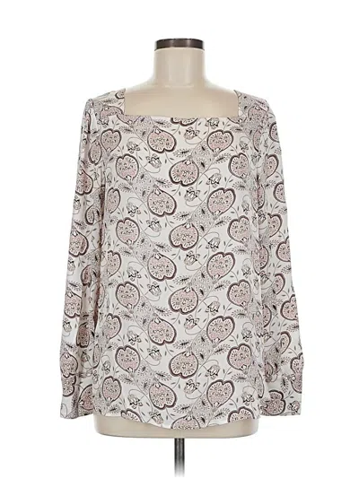 Ann Taylor Loft Long Sleeve Blouse In White