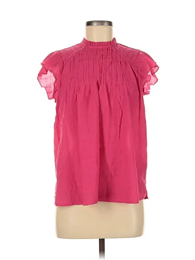 Pre-owned Nanette Lepore Short Sleeve Blouse In Pink