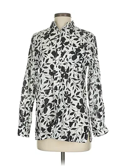 Pre-owned Polo Ralph Lauren Long Sleeve Blouse In Silver