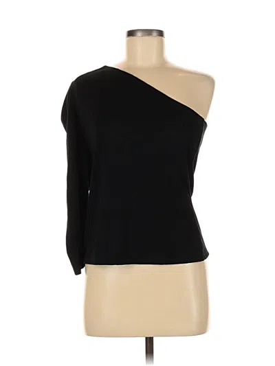 Who What Wear 3/4 Sleeve Top Black One Shoulder Neckline Tops In Black