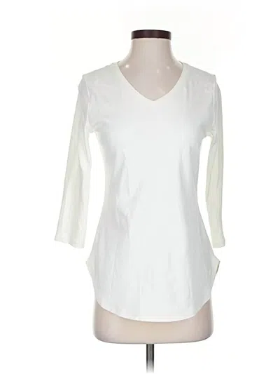 Pre-owned Isaac Mizrahi Live 3/4 Sleeve T-shirt In White