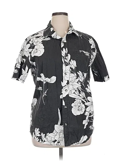 Pre-owned Assorted Brands Short Sleeve Blouse In Black