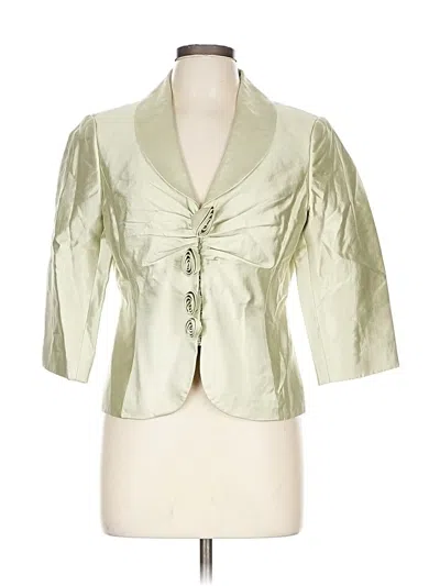 Pre-owned Adrianna Papell Silk Blazer Jacket In White