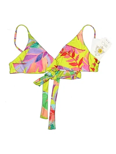 Becca Swimsuit Top Yellow Tropical Pattern Swimwear In Multi