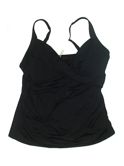 Pre-owned Lands' End Swimsuit Top Black Swimwear