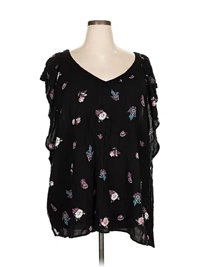 Pre-owned Torrid 3/4 Sleeve Blouse In Black