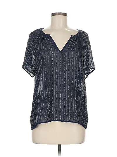 Pre-owned Velvet By Graham & Spencer Short Sleeve Blouse In Silver