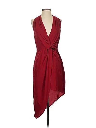 Pre-owned Halston Heritage Cocktail Dress In Burgundy