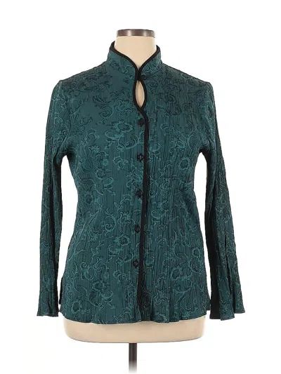 Pre-owned Dressbarn Long Sleeve Blouse In Blue