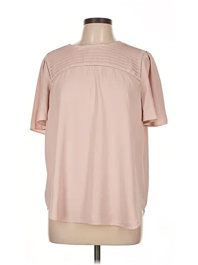 Pre-owned Ann Taylor Short Sleeve Blouse In Pink