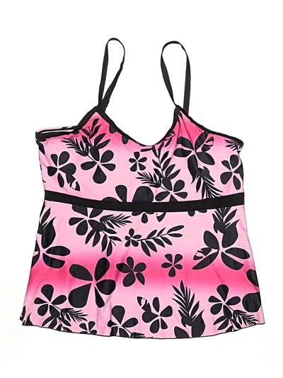 Pre-owned Rose Gal Swimsuit Top Pink Print Pattern Swimwear