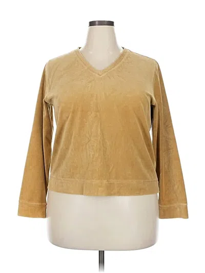 Pre-owned Lands' End Cardigan Sweater In Gold