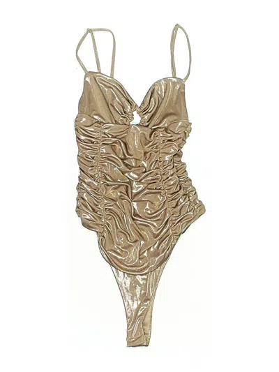 Pre-owned Zara Bodysuit In Gold